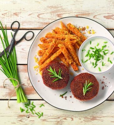 Die-GEFRO-Veggie-Pflanzerl-werden-auf-Basis-von-Erbsenprotein-herrlich-knusprig-gebraten. ©www.gefro.de